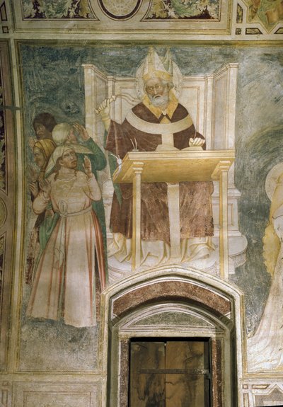 St. Ambrosius (Fresko) von Master of Mocchirolo