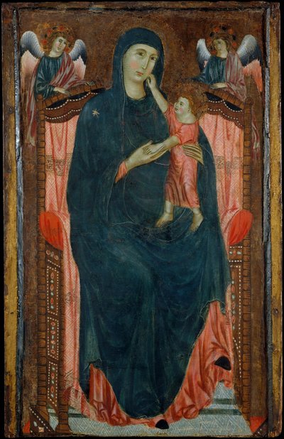 Madonna und Kind auf dem Thron mit Engeln von Master of Varlungo