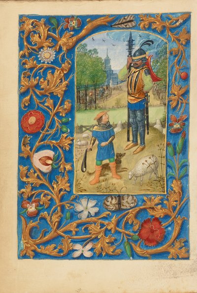 David und Goliath von Master of the Dresden Prayer Book