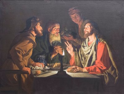 Das Abendmahl in Emmaus von Matthias (c.1600 p.1650) Stomer
