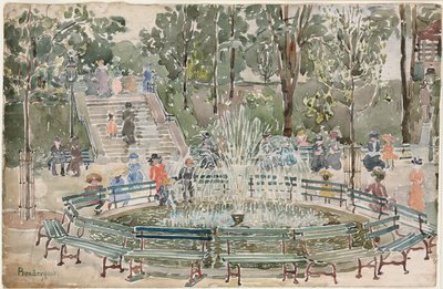 Brunnen, Central Park von Maurice Brazil Prendergast