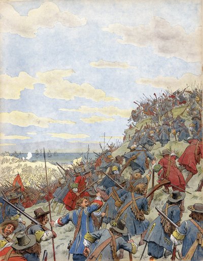Die Schlacht der Dünen (bei Dünkirchen) von Maurice Leloir