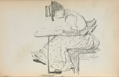 Italienisches Skizzenbuch: Sitzende Frau (Seite 107) von Maurice Prendergast