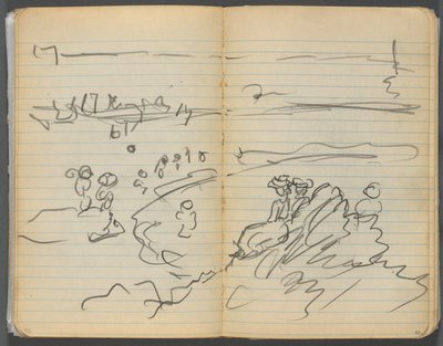 Skizzenbuch, Seite 082 & 83: Strandansicht von Maurice Prendergast