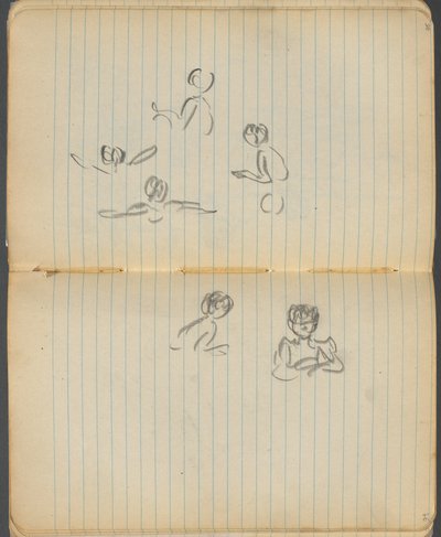 Skizzenbuch, Seite 094 & 95: Schwimmende Figuren von Maurice Prendergast