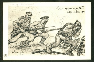 Postkarte, Satirique en N & B von Maurice Radiguet