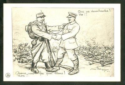 Postkarte, Satirique en N & B von Maurice Radiguet
