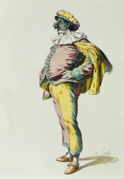 Pulcinella im Jahr 1685, von Maurice Sand von Maurice Sand