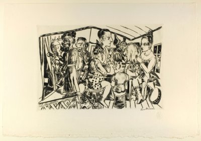 Hinter den Kulissen, Platte drei aus Jahrmarkt von Max Beckmann
