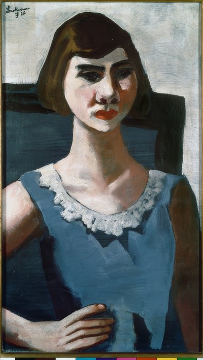 Bildnis Quappi in Blau von Max Beckmann