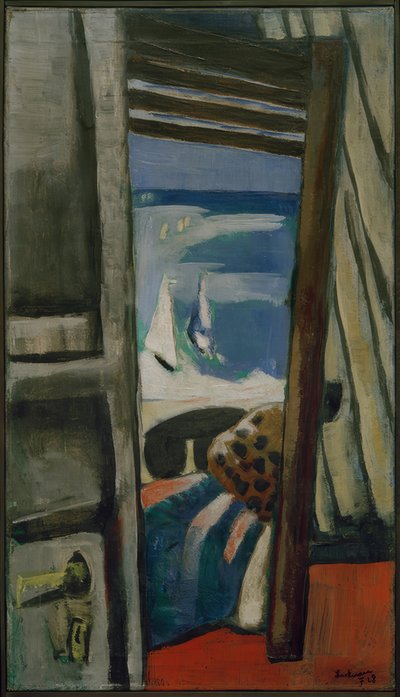 Blick auf das Meer, rot, grau, blau von Max Beckmann