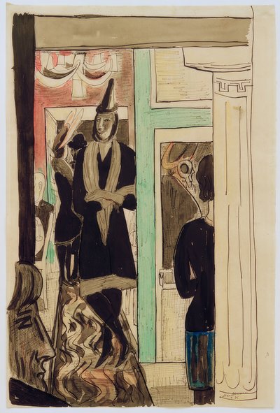 Cafe (Telefon) von Max Beckmann