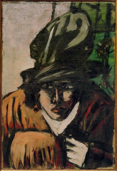 Frau mit Hut und Muff von Max Beckmann