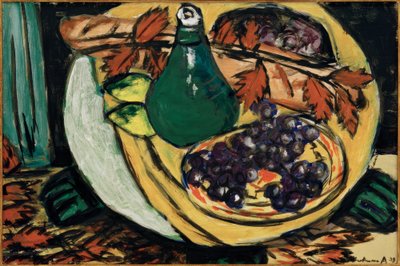 Herbststilleben mit Weintrauben von Max Beckmann