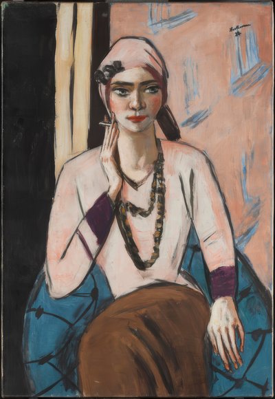 Quappi im rosa Pullover von Max Beckmann