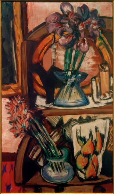 Stillleben mit zwei Blumenvasen von Max Beckmann