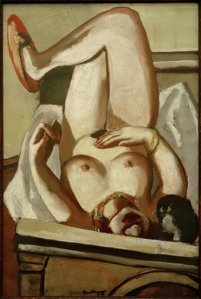 Weiblicher Akt mit Hund von Max Beckmann