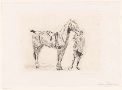 Mann mit Reitpferd von Max Liebermann (signed by artist)
