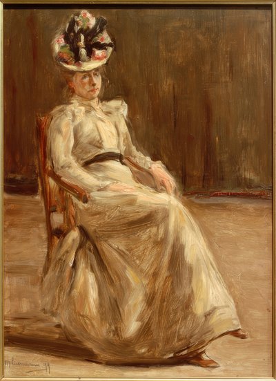 Bildnis einer sitzenden Dame in Ganzfigur von Max Liebermann