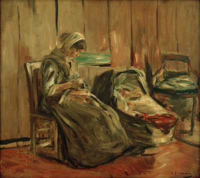 Interieur mit nähender Frau von Max Liebermann