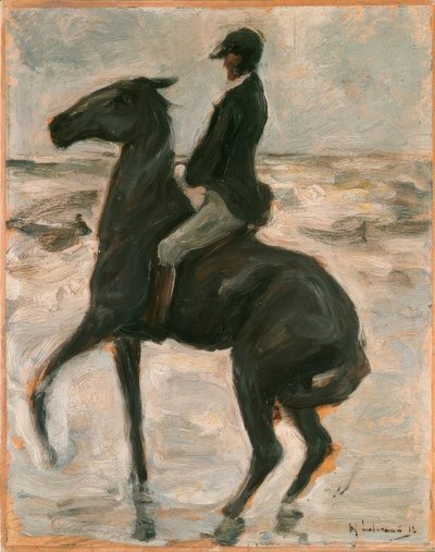 Reiter nach links am Strand von Max Liebermann