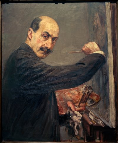 Selbstbildnis an der Staffelei (nach rechts) von Max Liebermann