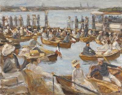 Sommerabend am Alsterfluss, Hamburg von Max Liebermann