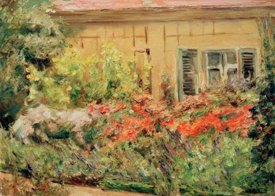 Wannseegarten. Blumenstauden am Gärtnerhäuschen nach Norden von Max Liebermann