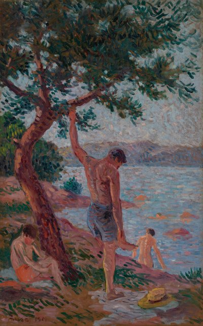Saint-Tropez, Badende unter den Pinien von Maximilien Luce