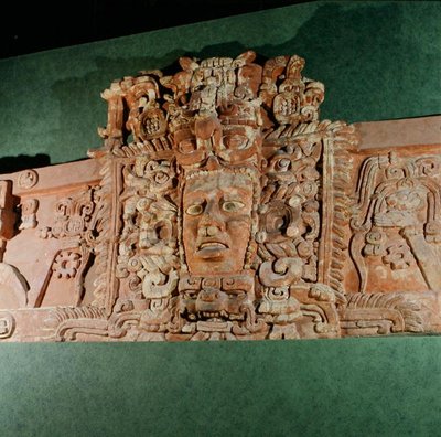 Architektonische Maske, Campeche, Halbinsel Yucatán, Mexiko (Stuck) von Mayan Mayan