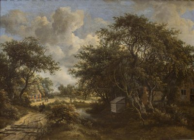 Ein Dorf unter Bäumen von Meindert Hobbema