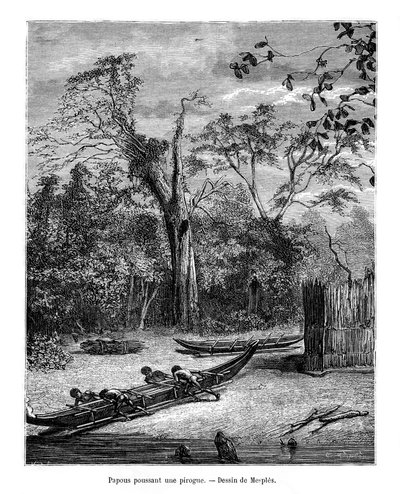 Fischer-Einbaum, Papua, 19. Jahrhundert von Mesples