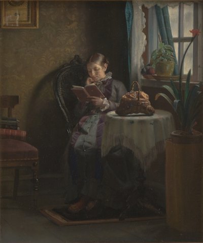 Die Frau des Künstlers beim Lesen von Michael Ancher