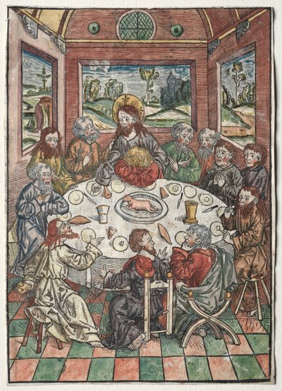 Der Schatzbehalter: Das letzte Abendmahl, 1491 von Michael Wolgemut