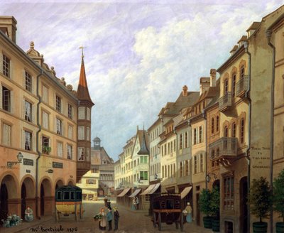 Die Arkaden, Grand Rue, Colmar, 1876 von Michel Hertrich