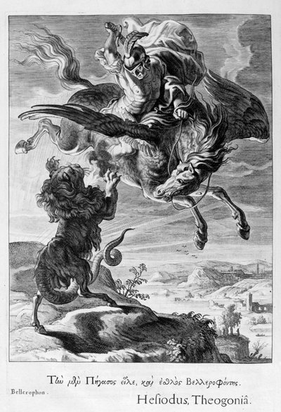 Bellerophon kämpft gegen die Chimäre, 1655 von Michel de Marolles