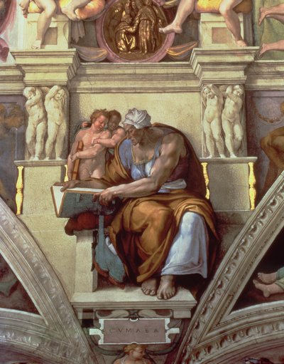 Sixtinische Kapelle Decke: Kumanaische Sibylle von Michelangelo Buonarroti