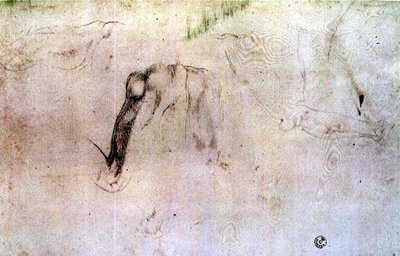 Skizze von Beinen von Michelangelo Buonarroti
