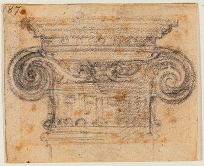 Studie eines ionischen Kapitells von Michelangelo Buonarroti
