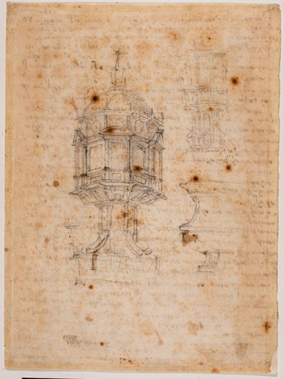 Zwei Ziboriumstudien von Michelangelo Buonarroti