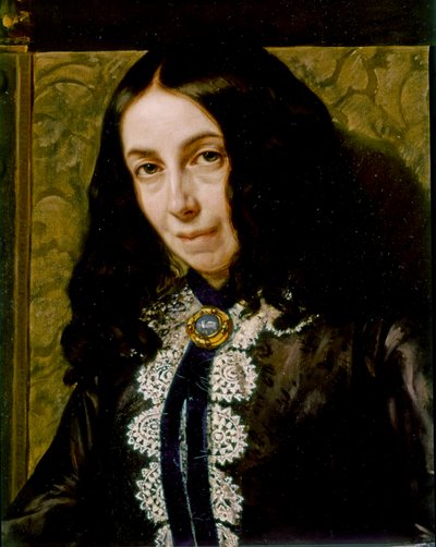 Elizabeth Barrett BROWNING, Porträtdetail von Michele Gordigiani