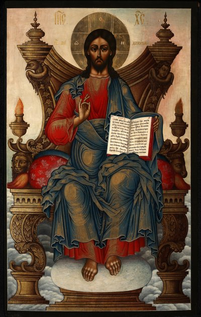 Der Erlöser auf dem Thron, 1762 von Mikhail Alexeyevich Soplyakov