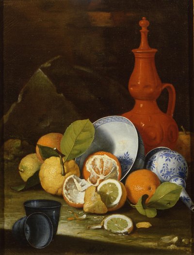 Bucchero, Porzellan, Orangen und Zitronen, 1706 von Monari