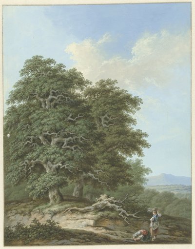 Landschaft mit zwei Frauen mit Reisigbündeln von Monogrammist FWH (possibly)