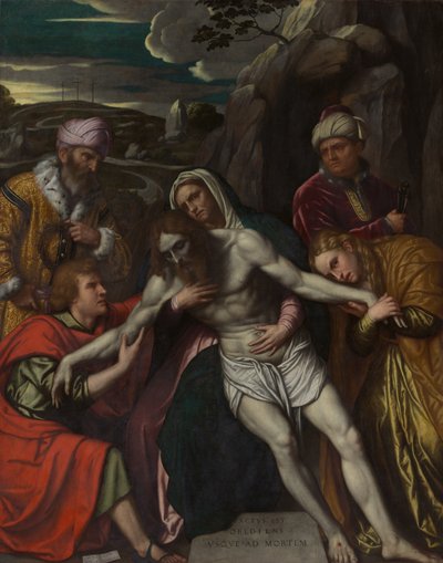 Die Grablegung, 1554 von Moretto da Brescia