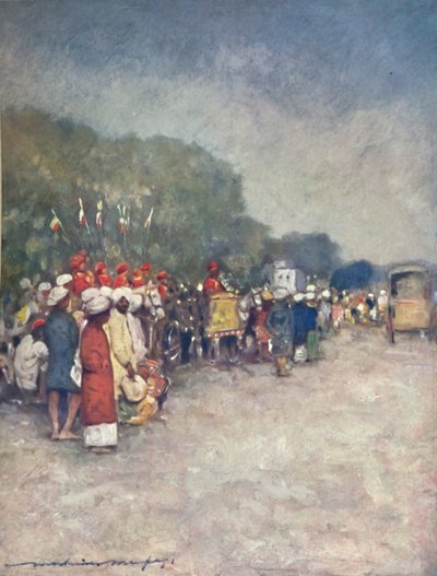 Auf der Alipur Straße von Mortimer L Menpes