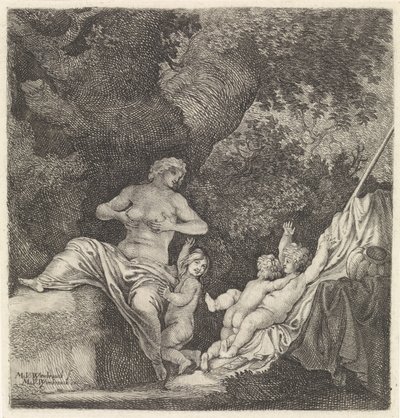 Frau mit drei Kindern von Moyses van Wtenbrouck