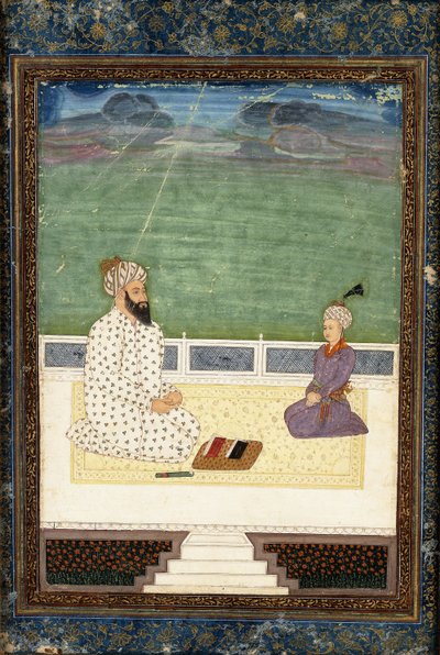 Ein Mullah und ein Schüler, 18. Jahrhundert von Mughal School