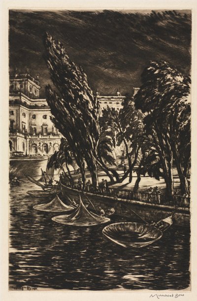 Stürmische Nacht, Stockholm von Muirhead Bone