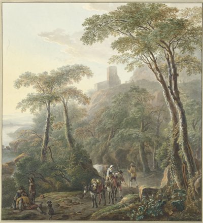 Landschaft mit Hirten und Milchmädchen von N. Lamme